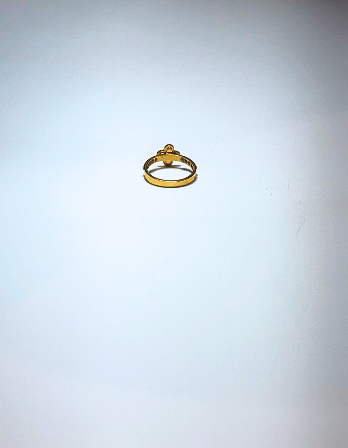 Black mini lucky charm ring