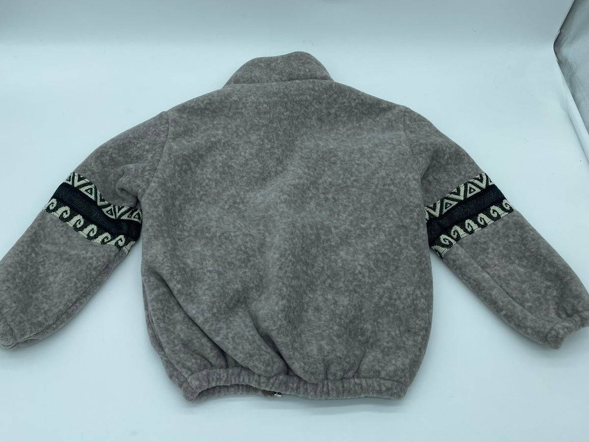 Fleece Jacket with Geometric Tribal Design