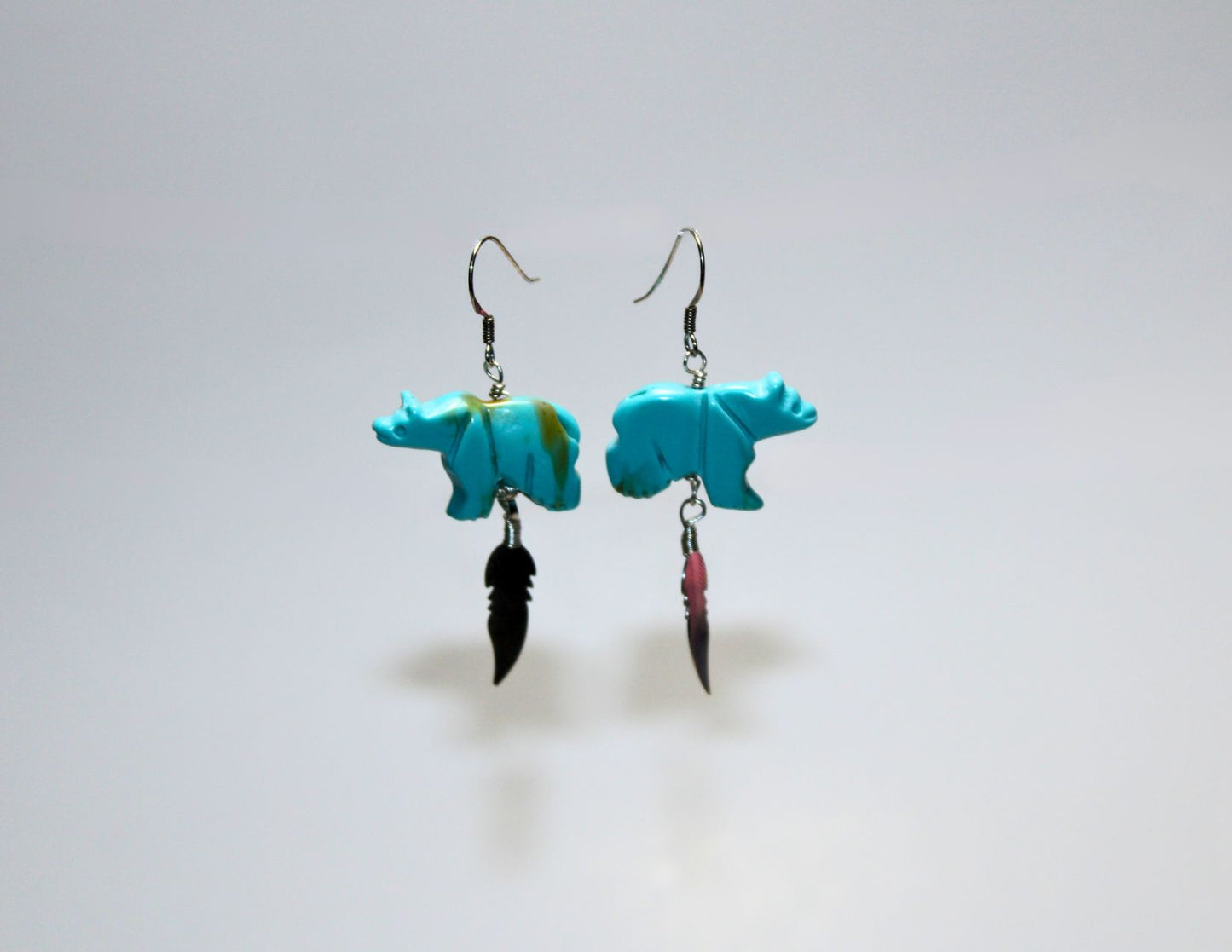 Turquoise Bear Earrings