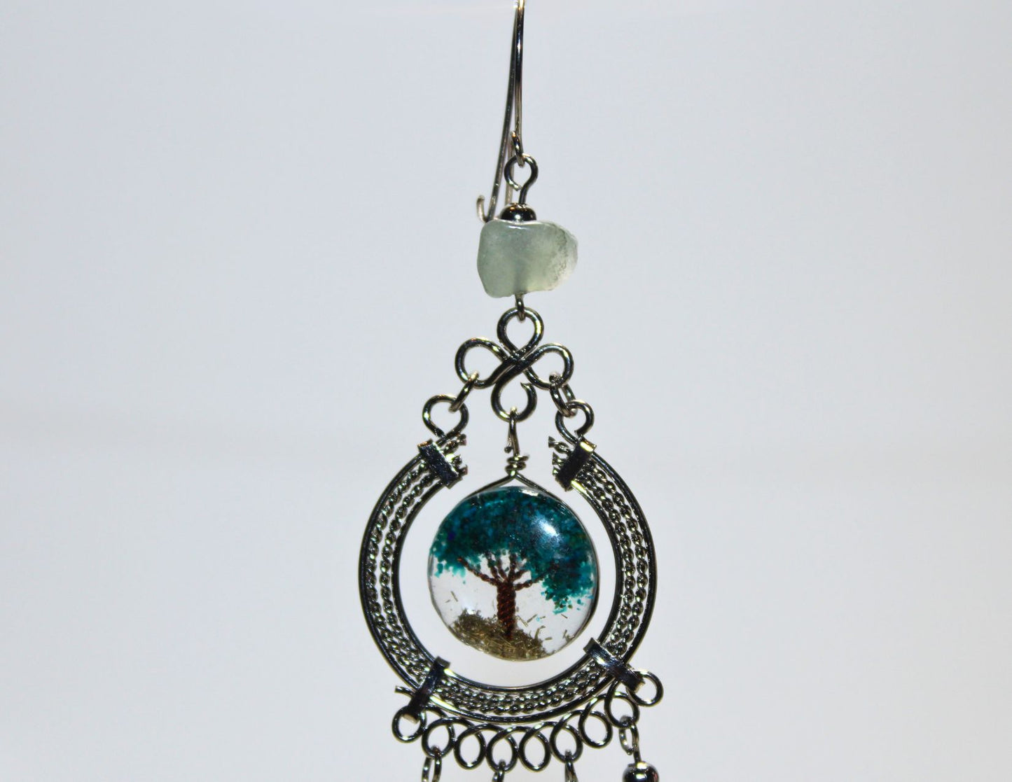 Jade Tree of Life Earring