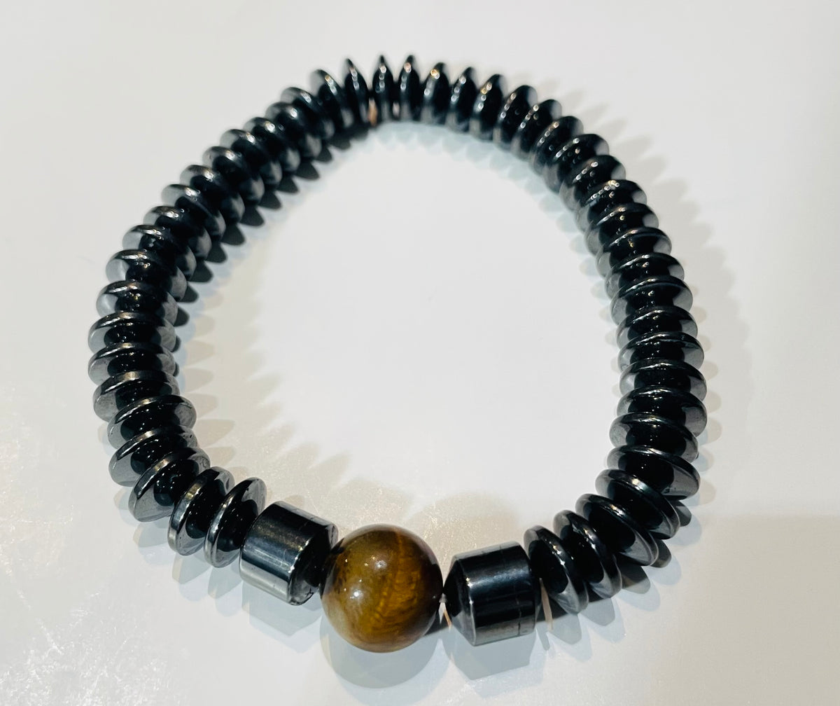 Hematite & Tiger’s Eye Stretch Bracelet