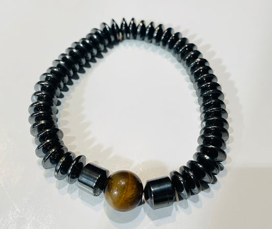 Hematite & Tiger’s Eye Stretch Bracelet