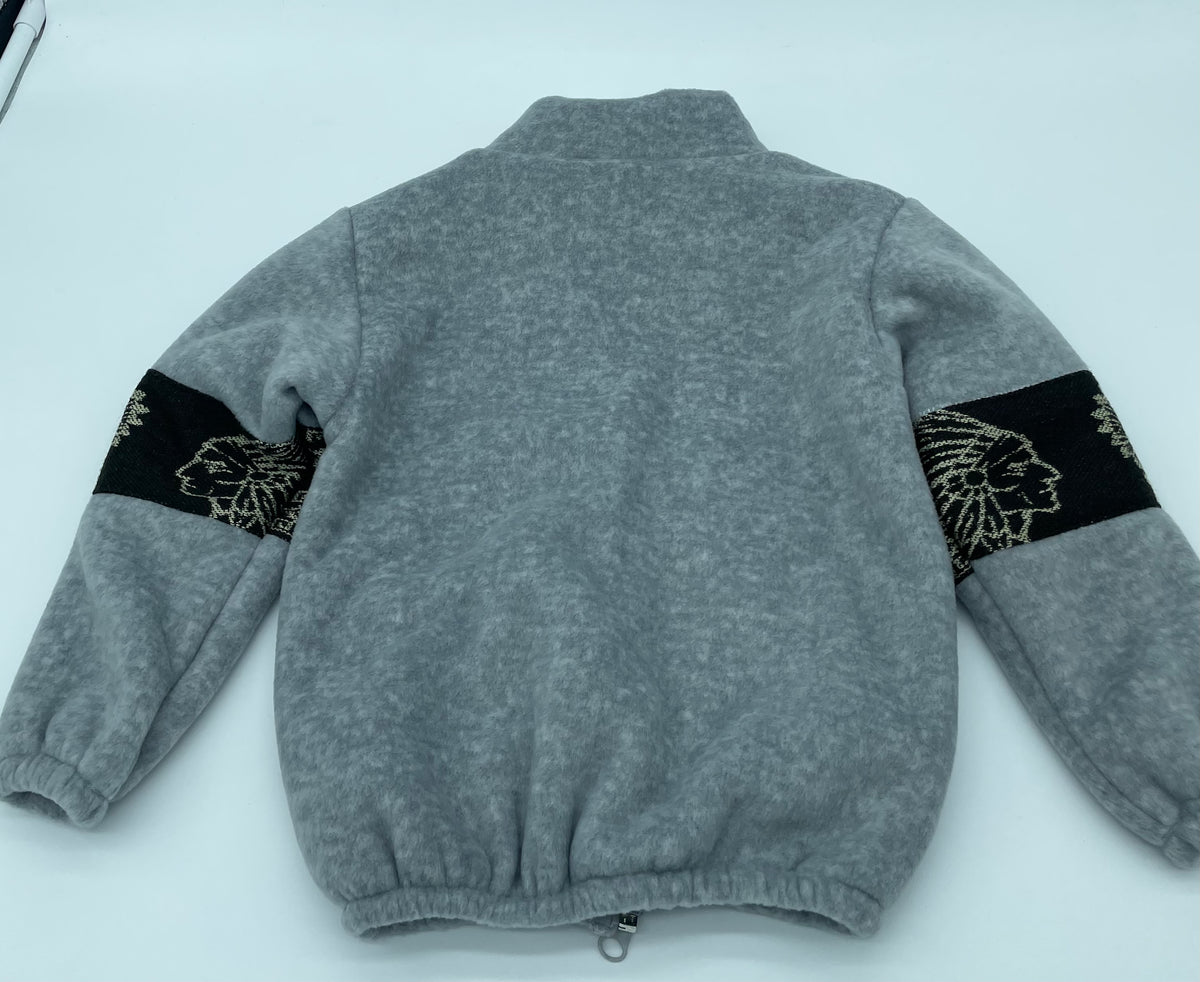 Fleece Jacket with Geometric Tribal Design