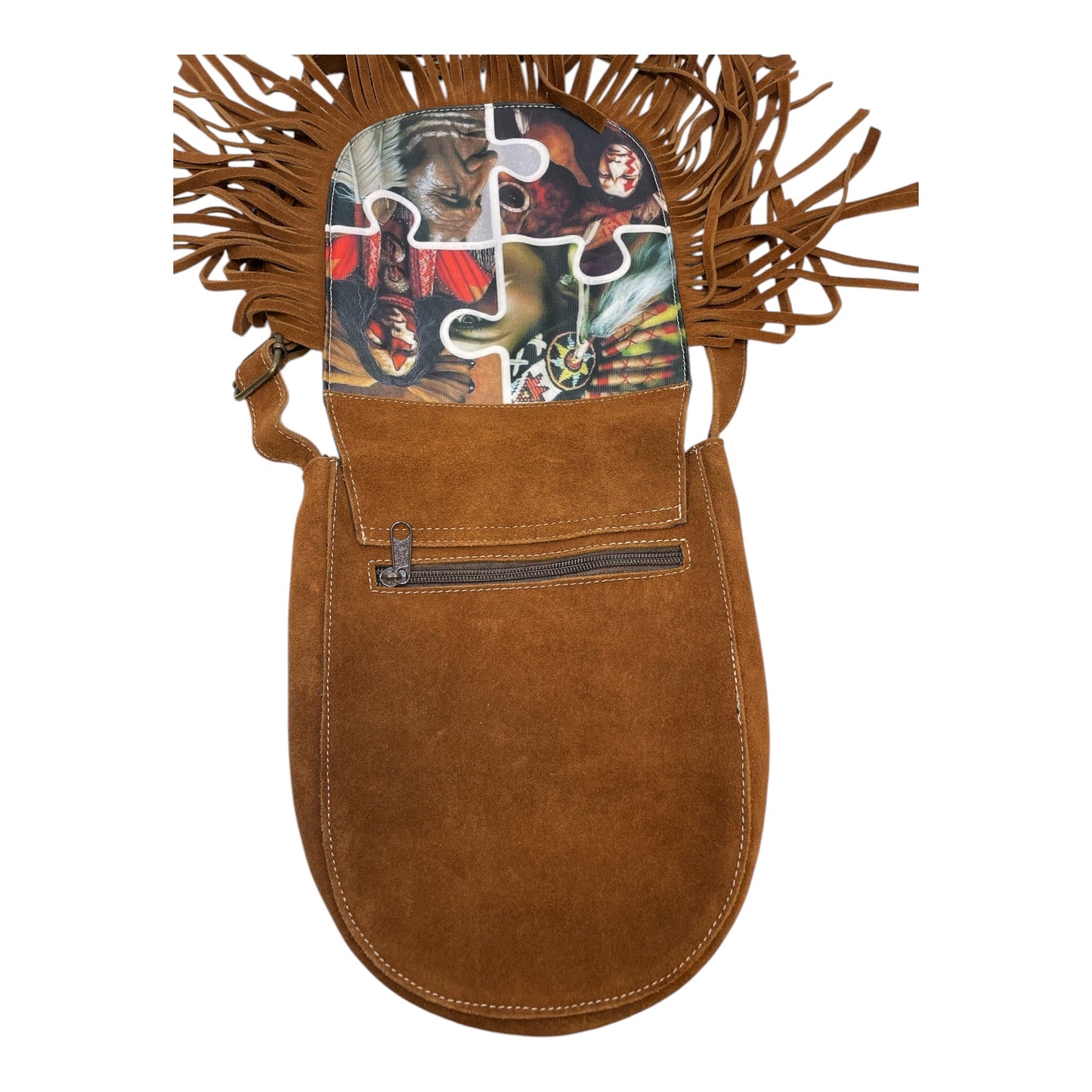 Leather bag with Native Design