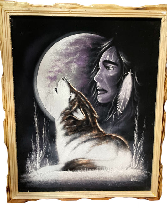 Wolf & Native American Portrait