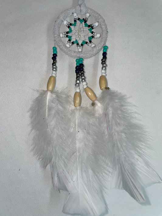 Handcrafted Dreamcatcher with Beads and Feathers