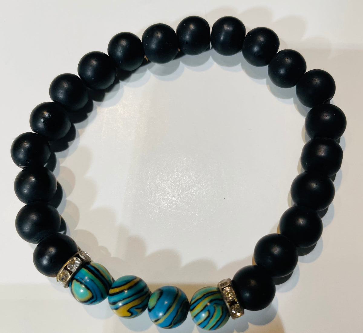 Black & Turquoise Gemstone Bracelet.