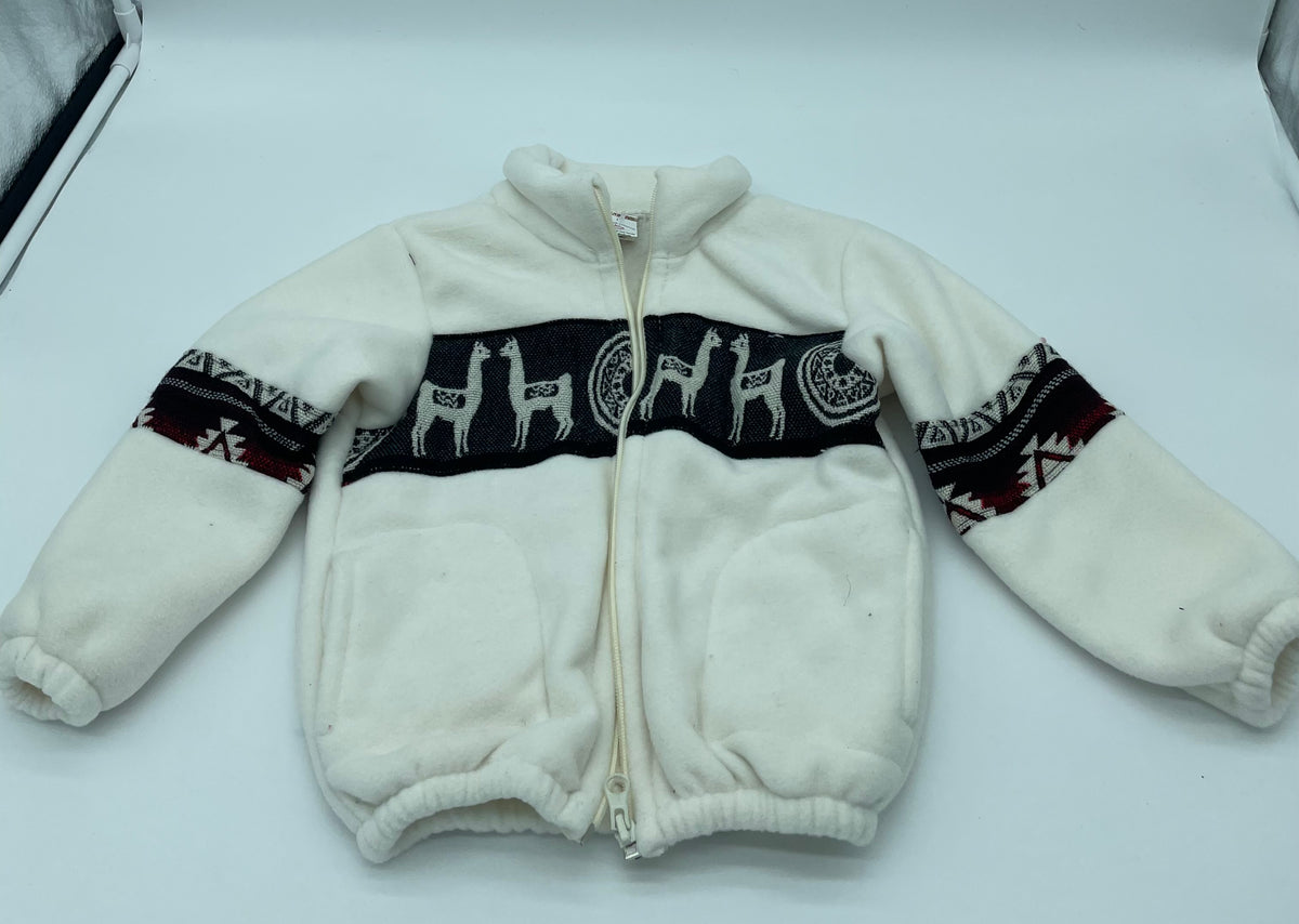 Fleece Jacket with Geometric Tribal Design