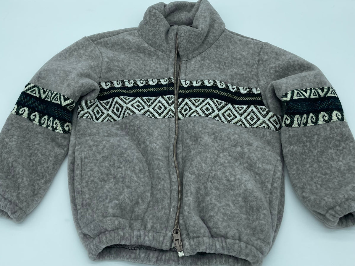 Fleece Jacket with Geometric Tribal Design