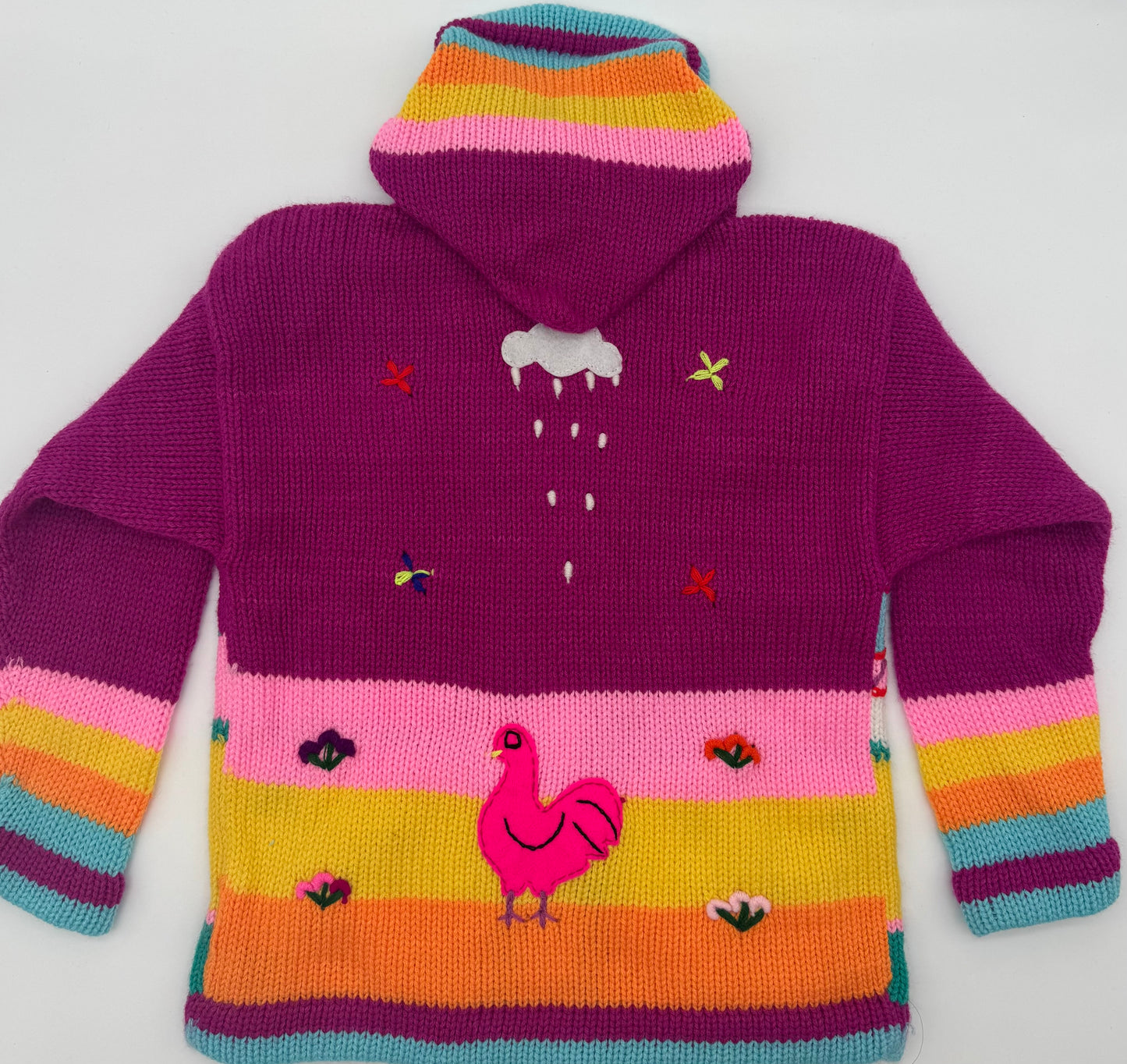 Children's sweater with a landscape design