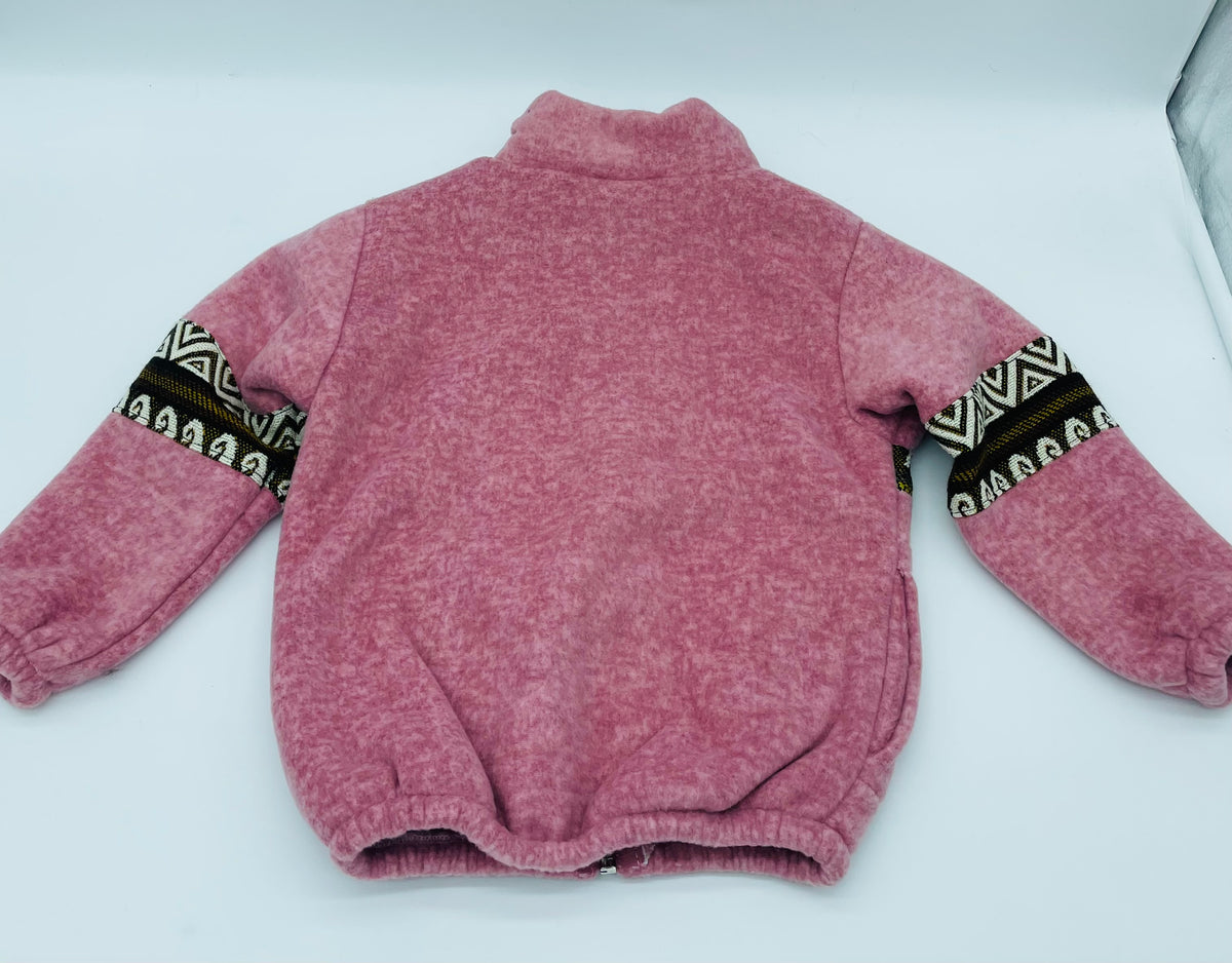Fleece Jacket with Geometric Tribal Design