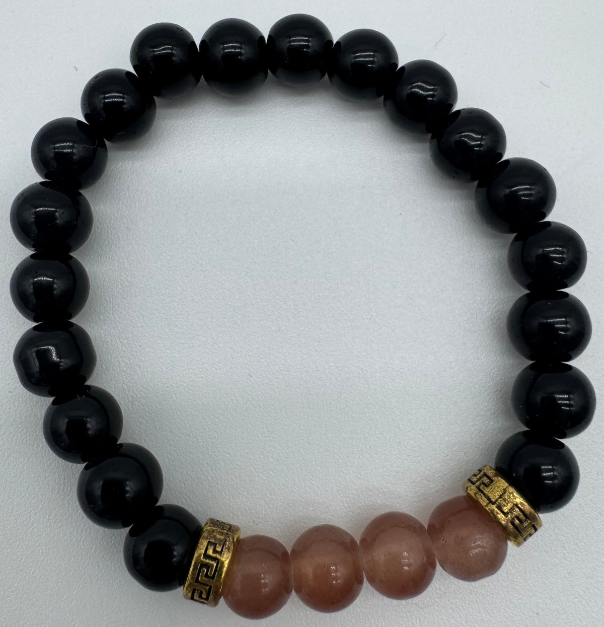 Black & Carnelian Gemstone Bracelet
