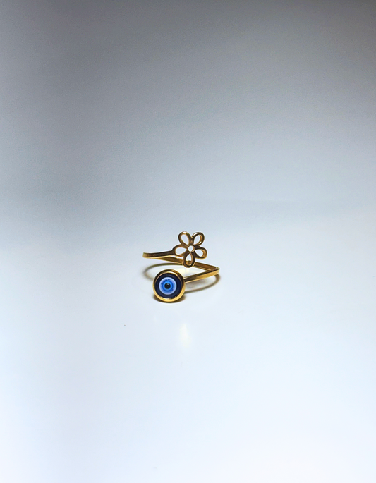 Evil eye with flower ring