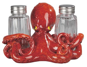 Red Octopus Salt & Pepper Holder