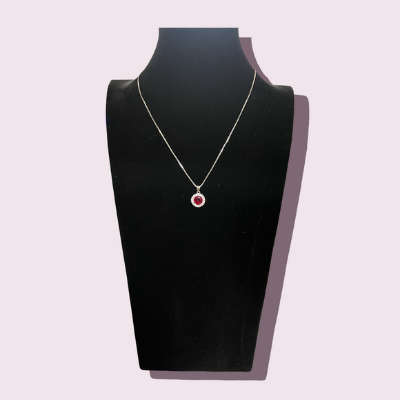Red Silver Necklace